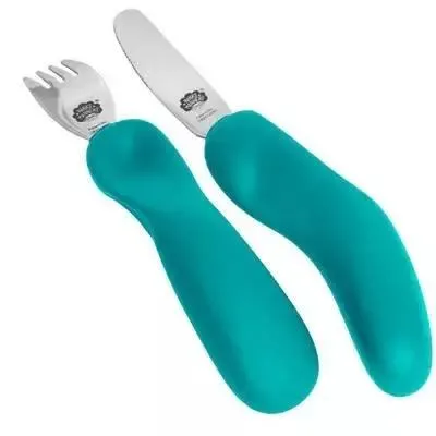 Image de NANAS MANNERS Couverts niveau 3 Fourchette et couteau BLEU 3-9 ans