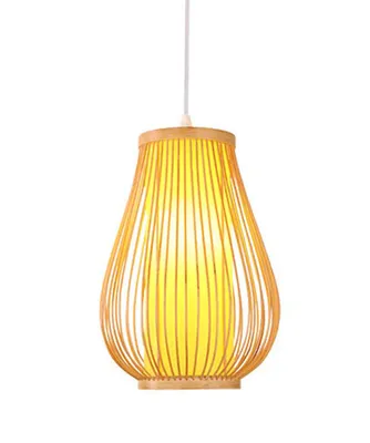 Immagine prodotto di Fine Asianliving Bamboo Hanging Lamp Lampada a sospensione fatta a mano - Bella D30xH38cm Lampada a sospensione Illuminazione Bamboo Paralume Tessuto Lampada Illuminazione Rotan