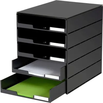 Produktbild von Schubladenbox styroval 243 5 Schubladen offen schwarz/schwarz