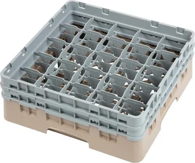 Image de Panier à verres Cambro, beige, à 25 compartiments, hauteur maximale des verres : 13,3 cm