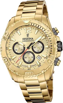 Obrázok produktu pre Pánske hodinky Festina Timeless Chronograph náramkové hodinky z nehrdzavejúcej ocele zlaté D2UF20684/1