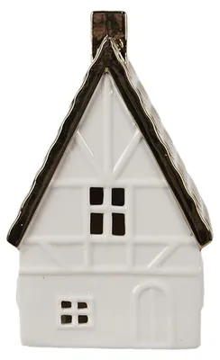 Produktbild von Clayre & Eef Dekoration Haus 16 cm Beige Goldfarbig Porzellan