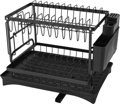 Produktbild von Abtropfgestell Küchen - Doppellagiges Design - 42x30x29 cm - Schwarz