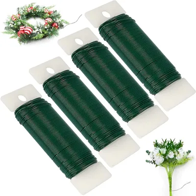 Blumendraht grün 4 Rollen à 35 m, 0,7 mm, Basteldraht
