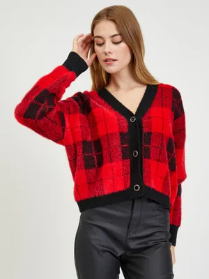 Produktbild von Orsay Schwarz-Roter Damen-Cardigan mit Karomuster DP-3547306__M