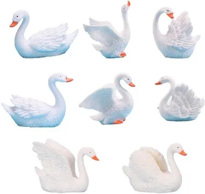 Obrázek produktu pro Miniaturní dekorace „Bílá labuť“ – 8 kusů