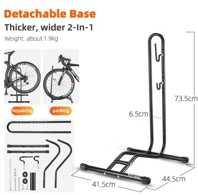 Produktbild von Fahrradständer für innen und Garage - 2-in-1 Boden- und Vertikal-Parkständer - Verstellbar - Belastbar bis 30 kg - Robuste Legierung