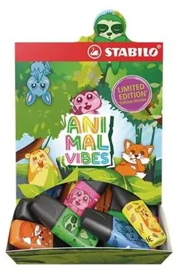 Zvýrazňovač, displej, 2-5 mm, STABILO "Boss Mini Animal Vibes", mix