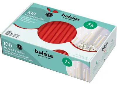 Obrázek produktu pro Bolsius Horeca Gotická svíčka 240/23, balení 100 ks, červená (100 kusů)