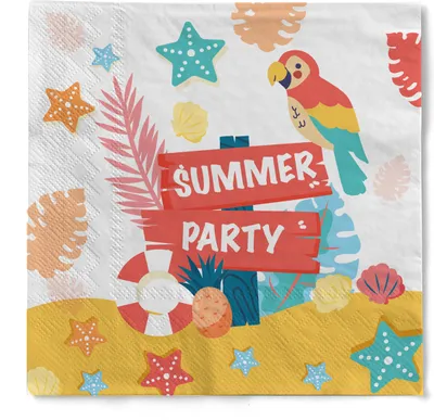 Produktbild von HAPPY PAPER Serviette "Summer Party" aus Tissue 33 x 33 cm, 20 Stück