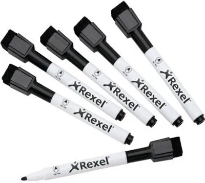 Zdjęcie produktu dla Rexel 2104184, 6 szt., Czarny, Czarny, Biały, Drobny, 105 mm, 128 mm