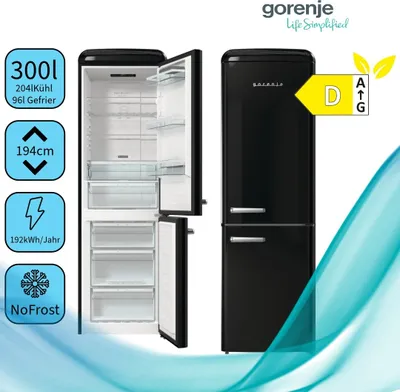 Obrázek produktu pro Gorenje ONRK619DBK, 300 l, SN-ST, 10 kg/24h, D, Přihrádka Fresh Zone, Černá