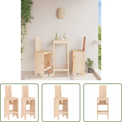 Produktbild von The Living Store Barhocker 2 Stk. 40x42x120 cm Massivholz Kiefer