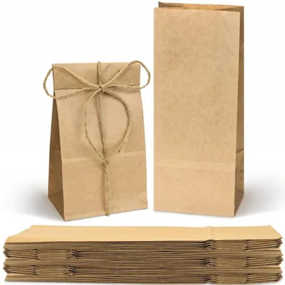 Produktbild von Allbag Blockbodenbeutel 10x7x26 cm Braun Papiertüte 25 Stück