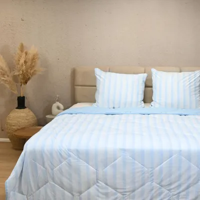 Produktbild von HappyBed - 200x200 cm - Waschbare Bettdecke ohne Bezug - Bedruckte Bettdecke ohne Bezug - Bettwäsche - Blue