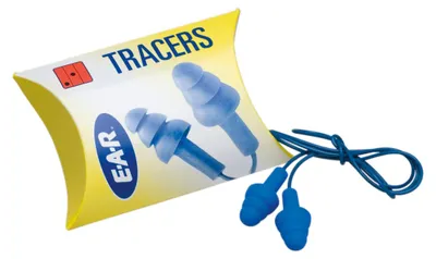 Produktbild von 3M Gehörschutzstöpsel Ear Tracers 50Paar / Karton blau mit Vinylband - TR01000