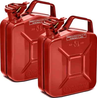 Produktbild von Oxid7® by BW Kraftstoffkanister Metall Benzinkanister 2x 5 Liter - Rot RAL 3000 - UN-Zulassung - Hergestellt in Europa