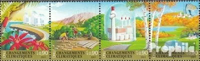 Produktbild von Briefmarken UNO - Genf 2001 Mi 428-431 Viererstreifen (kompl.Ausg.) gestempelt Klimaänderung