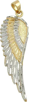 Produktbild von Anhänger 36x13mm Engelsflügel bicolor 9Kt GOLD bicolor 36x13mm