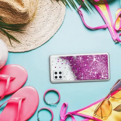 Produktbild von EAZY CASE - Glitzer Hülle kompatibel mit  Samsung Galaxy A42 5G Glitzer Schutzhülle, Soft Case, Backcover Transparent mit Motiv