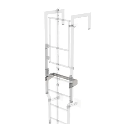 Produktbild von Günzburger Steigtechnik Ausstiegstritt Edelstahl 620 mm Spaltmaß 150 mm - 068972