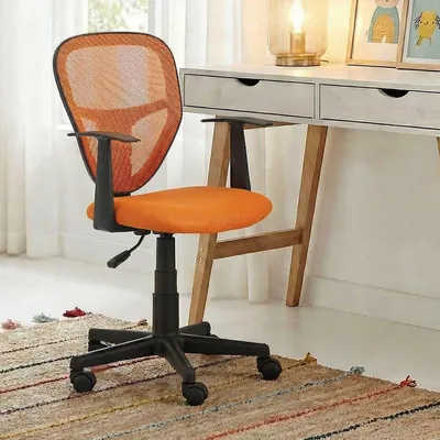 Produktbild von Kinderdrehstuhl STUDIO - Ergonomischer Schreibtischstuhl mit Armlehnen, Verstellbar, Orange - Ideal für Kinder, Atmungsaktives Mesh, Leichter Aufbau [bis 80kg]