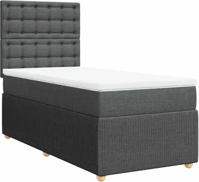 Produktbild von vidaXL Boxspringbett mit Matratze Dunkelgrau 90x200 cm Stoff