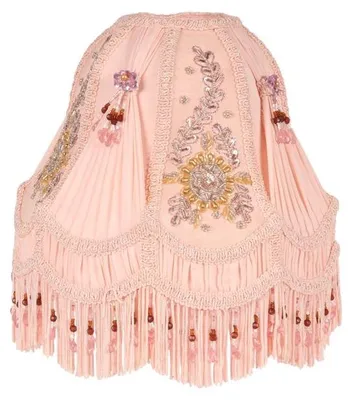 Produktbild von Lampenschirm, viktorianischer Stil, Kuppelförmig, 26 cm - Rosa - Stoff