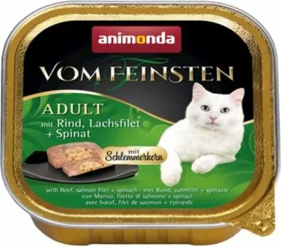 Image de Animonda Vom Feinsten Adult Schlemmerkern avec bœuf, filet de saumon et épinards 100gx32