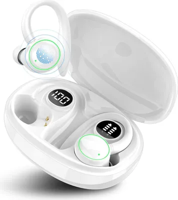Produktbild von PEFUPEW C6 – Kabellose Bluetooth 5.3 Sportkopfhörer mit ENC Noise Cancelling, 4 Mikrofonen, 48h Akkulaufzeit, IP7 Wasserschutz und LED-Display