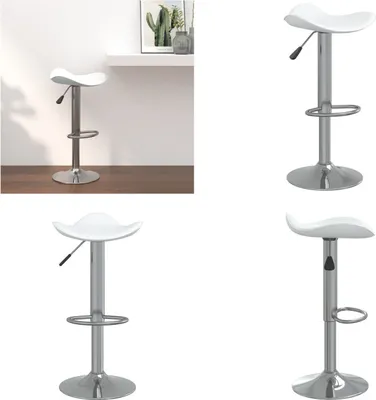 Produktbild von vidaXL Barhocker Weiß Verchromter Stahl und Kunstleder - Barhocker - Tresenhocker - Thekenhocker - Barstuhl