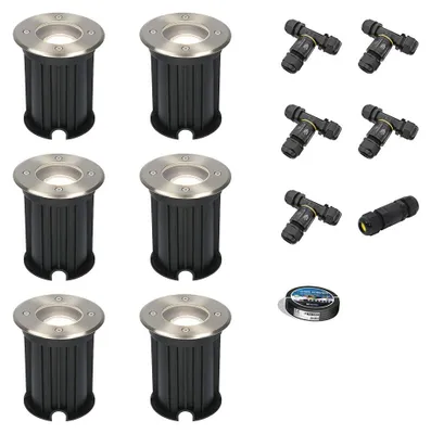 Produktbild von hoftronic LED-Bodeneinbaustrahler 6x 4W 345lm 6500K IP67 Edelstahl rund GU10 dimmbar