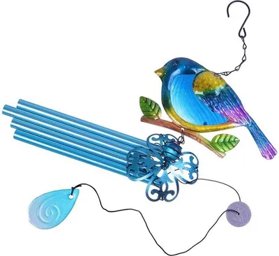 Produktbild von Windspiele, Windspiele für den Außenbereich und die Inneneinrichtung, romantische Windspiele mit blauem Vogelmotiv, Mobiles zur Dekoration