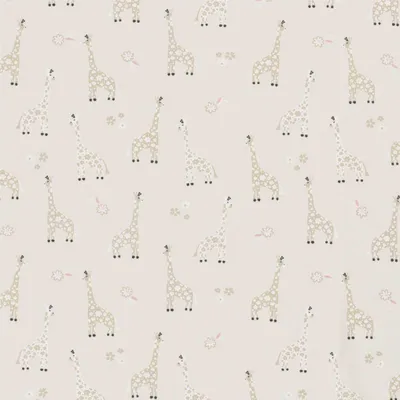 Popeline Baumwollstoff Giraffen Kinderstoff beige