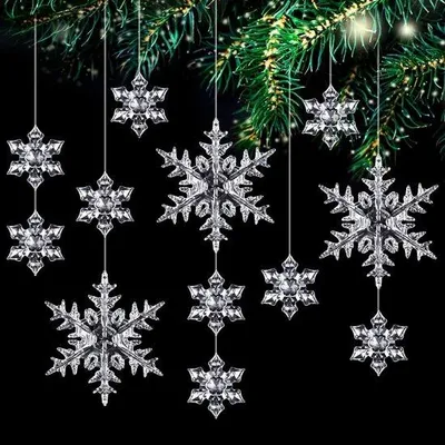 Produktbild von Weihnachtsdeko 25 Kristall Schneeflocken Acryl