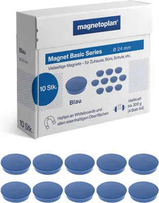 Obrázek produktu pro magnetoplan 1862403 magnetoplan Rundmagnet „Basic“, 24 mm, modrý