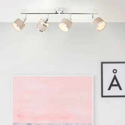 Produktbild von BRILLIANT graues Spotrohr ALEXIA | 22 x 86 x 10 cm | 4x E14 max. 28 W | schwenkbar | Metall/Textil