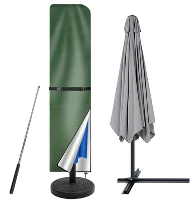Obrázok produktu pre Slnečník, ochranný obal, 240x57 cm, zelený, s teleskopickou tyčou, vodotesný, odolný voči UV žiareniu