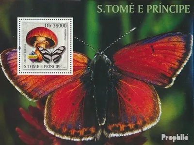 Produktbild von Briefmarken Sao Tome e Principe 2003 Mi Block428 (kompl.Ausg.) postfrisch Pilze und Schmetterling
