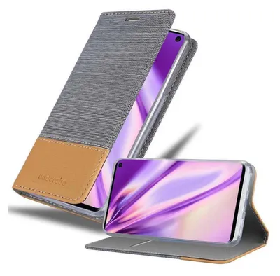 Produktbild von Cadorabo Hülle für Samsung Galaxy S10 4G Schutzhülle in Grau Handy Hülle Etui Book Case Cover