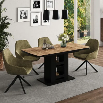 Produktbild von Esstisch Vicco Fenaro Goldkraft Eiche/Schwarz 120 x 80 cm, Model 59606