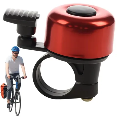 Produktbild von Fahrradklingel Metall für Fahrrad, Roller, laut, mechanisch, rot, 35 mm, Lenker bis 22 mm