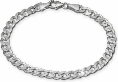Image de SilberDream Bracelet pour homme plat en argent 925 poli 19cm argent SDA2379J