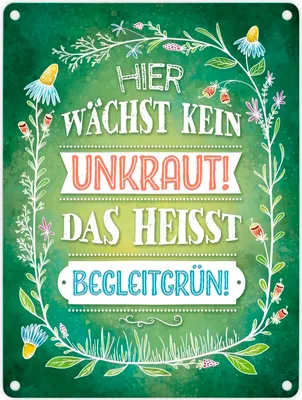 Produktbild von Hier wächste kein Unkraut Metallschild Gärtner Garten Blumen Pflanzen Natur Grün