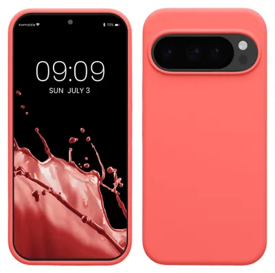 Produktbild von kwmobile Handyhülle für Google Pixel 10 / Pixel 10 Pro Hülle - Case Silikon - Kabelloses Laden - Schutzhülle Cover in Neon Koralle