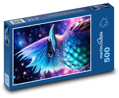 Produktbild von Puzzle 500 Kosmischer Vogel mit Regenbogenfedern - martinpuzzle