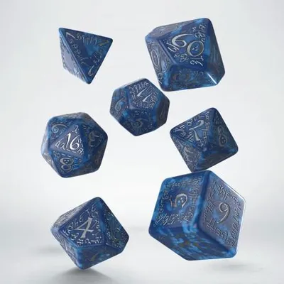 Imagen del producto de Conjunto de dados Elvish en color cobalto y plateado