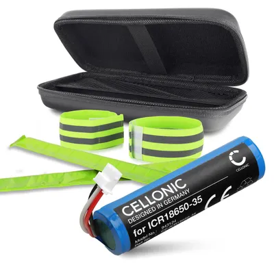 Produktbild von CELLONIC 1x Akku für Taschenlampe kompatibel mit Petzl NAO, NAO Plus - (3,7V 2600mAh) + Schutzbox & Reflexionsbänder