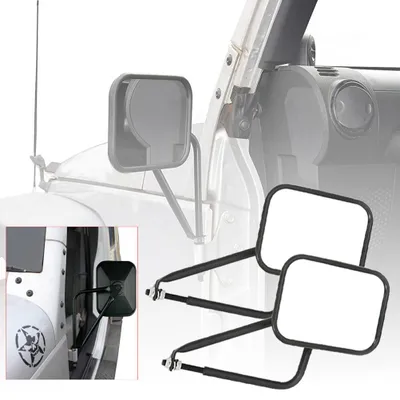 Obrázek produktu pro Sada 2 ks zpětných zrcátek do auta, vhodná pro Jeep Wrangler (modely CJ, YJ, TJ, JK, JL) – zrcátka na dveřní panty