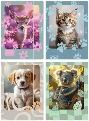 Image de Pochette A4 avec élastique Animals mix HERLITZ